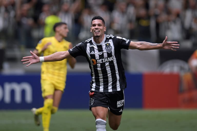 Paulinho celebra un gol de Atlético Mineiro ante Peñarol en la Copa Libertadores el 23 de abril de 2024 en Belo Horizonte, Brasil (DOUGLAS MAGNO)