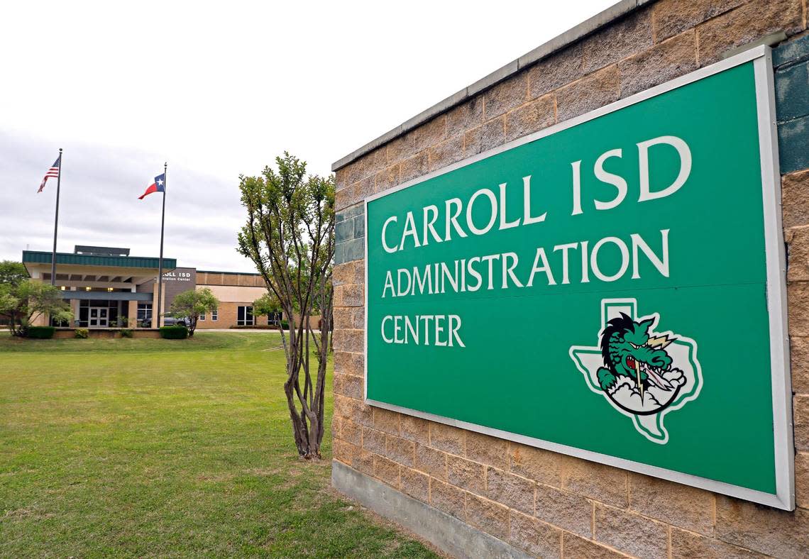 Carroll ISD Administration Center in, Southlake, Texas, Thursday, April 15, 2021.