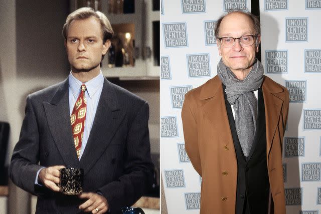 <p>NBC / courtesy Everett Collection;Bruce Glikas/Getty</p> David Hyde Pierce, then and now