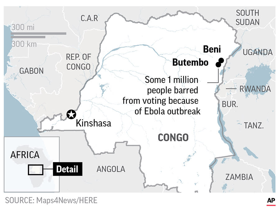 Congo voters barred over Ebola outbreak vote anyway, by the thousands, in makeshift election.