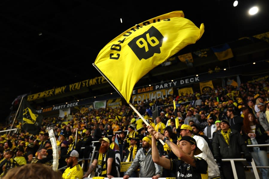 COLUMBUS, OHIO – DECEMBER 09: Columbus Crew fans look on before the 2023 MLS Cup against Los Angeles Football Club at Lower.com Field on December 09, 2023 in Columbus, Ohio. (Photo by Maddie Meyer/Getty Images)
