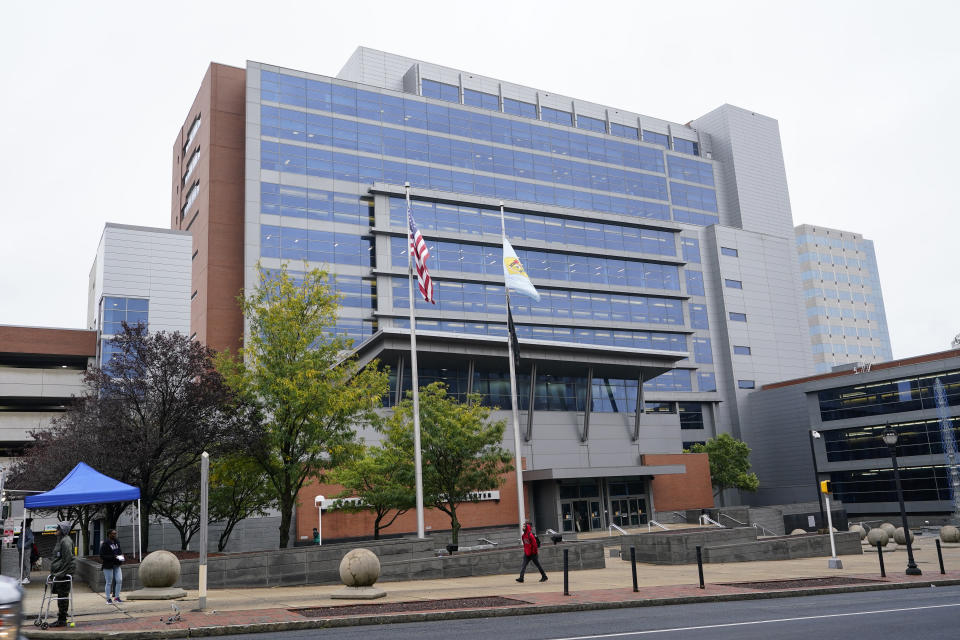 Shown is the Leonard L. Williams Justice Center housing the Court of Chancery in Wilmington, Del., Tuesday, Oct. 4, 2022. Elon Musk is abandoning his legal battle to back out of buying Twitter by offering to go through with his original $44 billion bid for the social media platform. The offer comes just two weeks before Twitter's lawsuit seeking to force Musk to go through with the deal goes to trial in Delaware Chancery Court. (AP Photo/Matt Rourke)