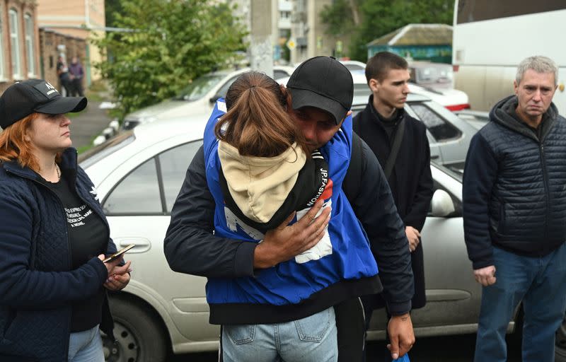 Russian reservists depart for military bases during mobilisation of troops, in Bataysk