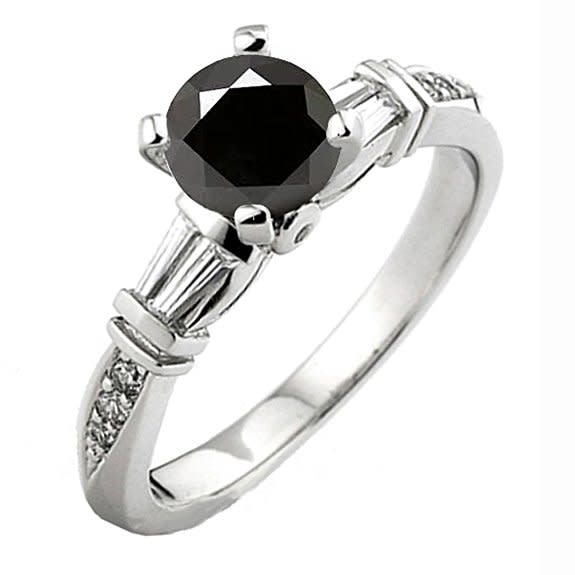 <p>White gold round black engagement ring, from £872.00, Amazon</p><p><a rel="nofollow noopener" href="https://www.amazon.co.uk/Carat-White-Baguette-Diamond-Engagement/dp/B072PS57X2/ref=sr_1_84?s=jewelry&ie=UTF8&qid=1508513859&sr=1-84&nodeID=193716031&psd=1&keywords=black+diamond+engagement+rings&refinements=p_n_feature_twenty_browse-bin%3A3735481031" target="_blank" data-ylk="slk:BUY NOW;elm:context_link;itc:0;sec:content-canvas" class="link ">BUY NOW</a><br></p>