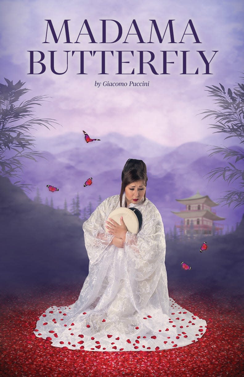 Palm Beach Opera's poster for its production of Puccini's 'Madama Butterfly,' with Jennifer Rowley as Cio-Cio-San.