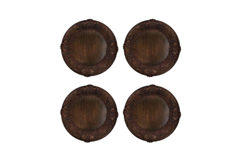 Embossed Charger Plates, Set of 4