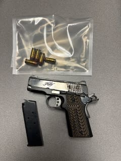 <em>One of the guns recovered during an arrest of three teens on 27th Street in Virginia Beach on June 2, 2024 (VBPD photo) </em>