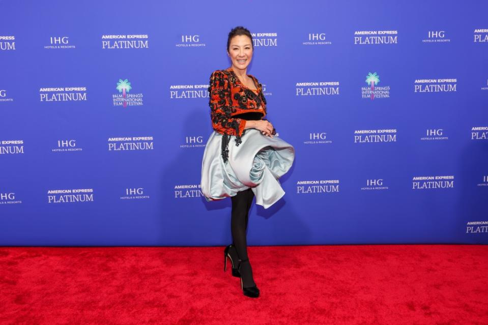 Michelle Yeoh at the 2023 Palm Springs International Film Awards held at the Palm Springs Convention Center on January 5, 2023 in Palm Springs, California.