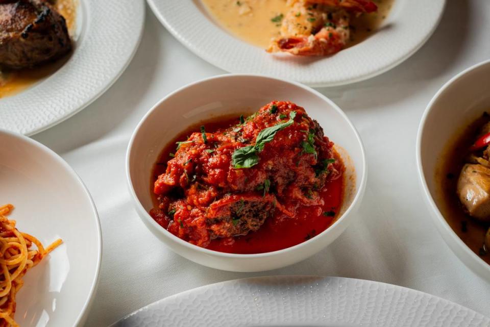 The meatballs at Rao’s Miami Beach are the ultimate Italian comfort food with red sauce.