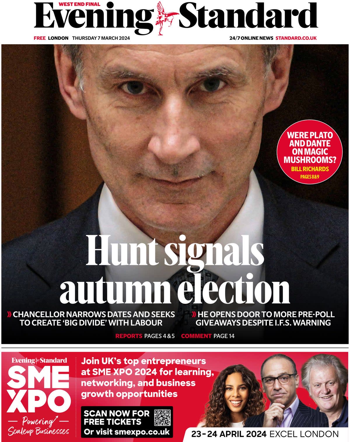 Thursday’s Evening Standard Front Page (Evening Standard)