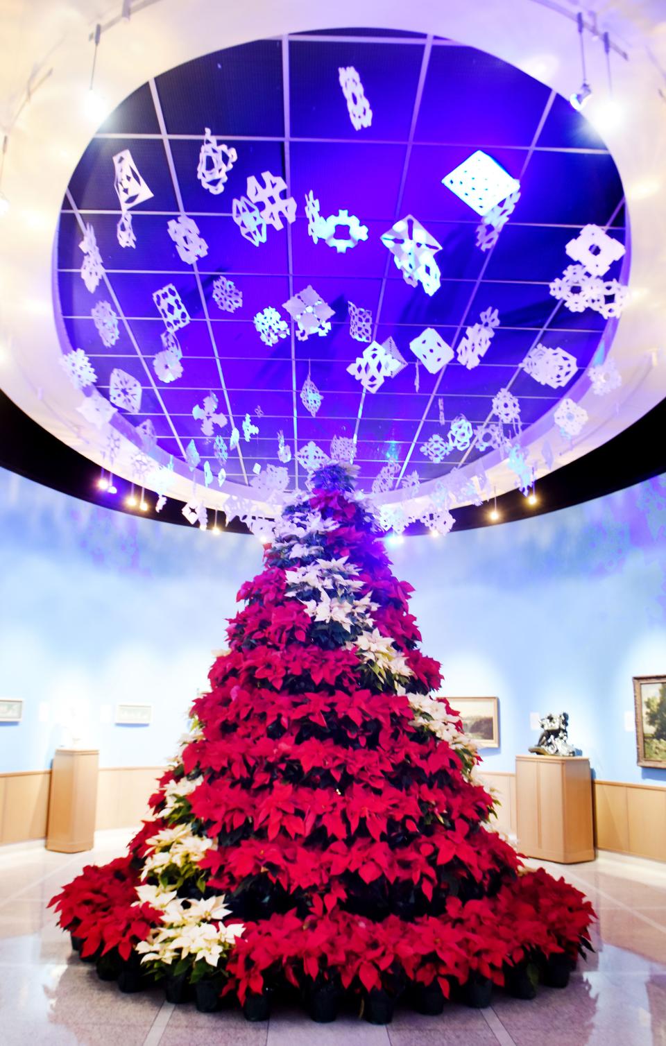 R.W. Norton Art Gallery, photographed on December 10, 2021, is decorated for Christmas. 
