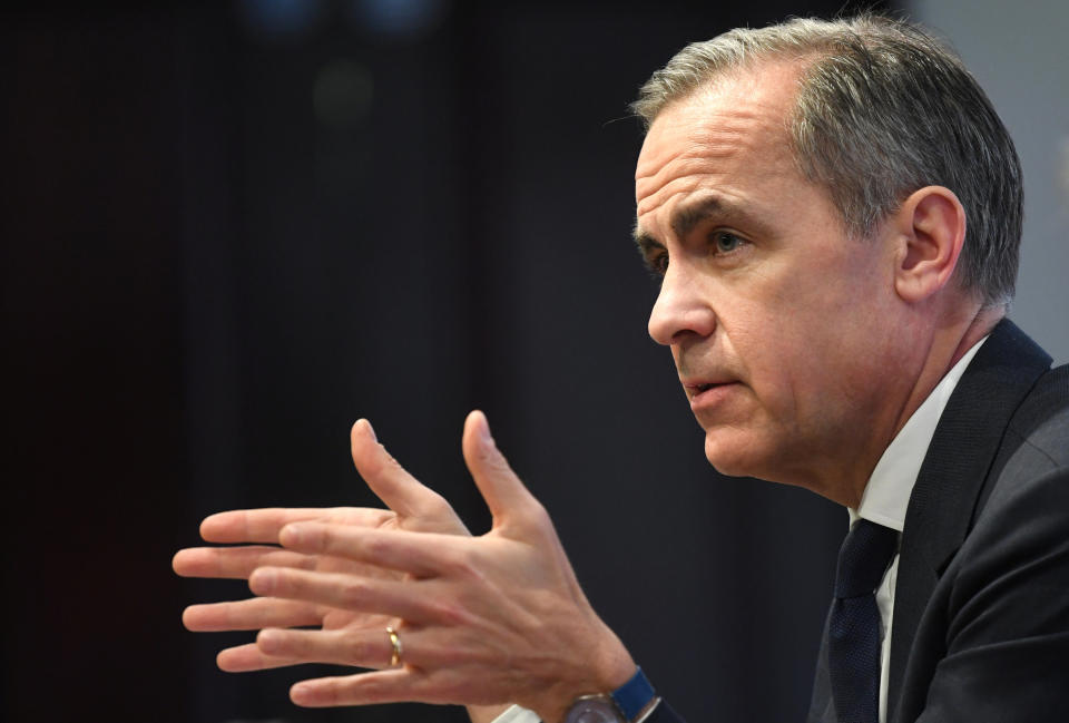 Bank of England governor Mark Carney explains the decision to keep interest rates on hold – for now (REUTERS/Victoria Jones)