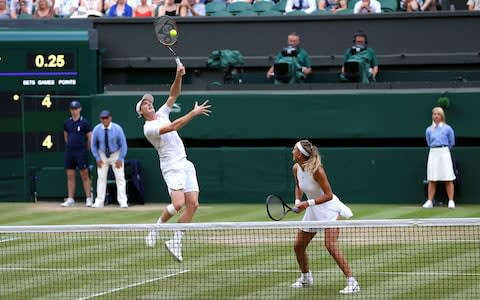 Murray and Azarenka in action on Wednesday at Wimbledon - Credit: PA