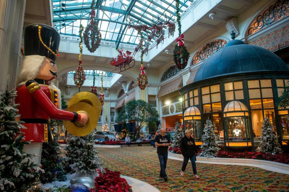 The totally remodeled buffet at the Beau Rivage Casino in Biloxi reopens just in time for the holiday season, when the lobby and promenade at the resort are decorated with lights, flowers and Santa flying overhead.