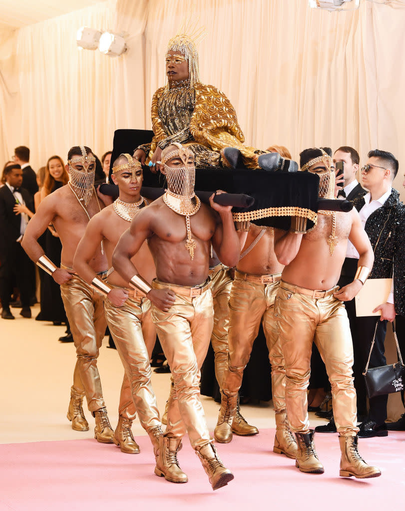 Billy Porter was famously carried onto the 2019 Met Gala red carpet [Photo: Getty]