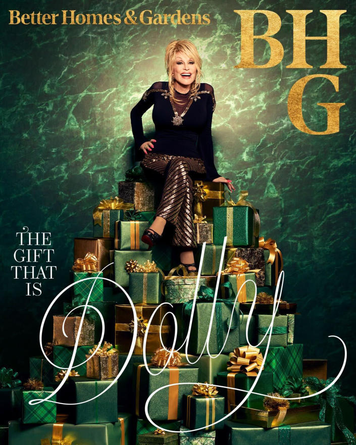 Parton covers the digital and print editions. (Art Streiber for BHG)