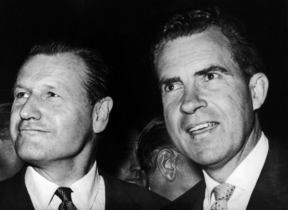 GOP presidential candidates Gov. Nelson Rockefeller and Richard Nixon in March 1968. (Photo: Keystone-France/Gamma-Keystone via Getty Images)