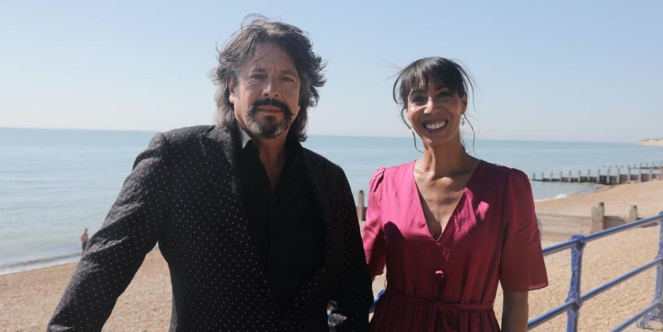 interior design masters, michelle ogundehin and guest judge laurence llewelyn bowen﻿