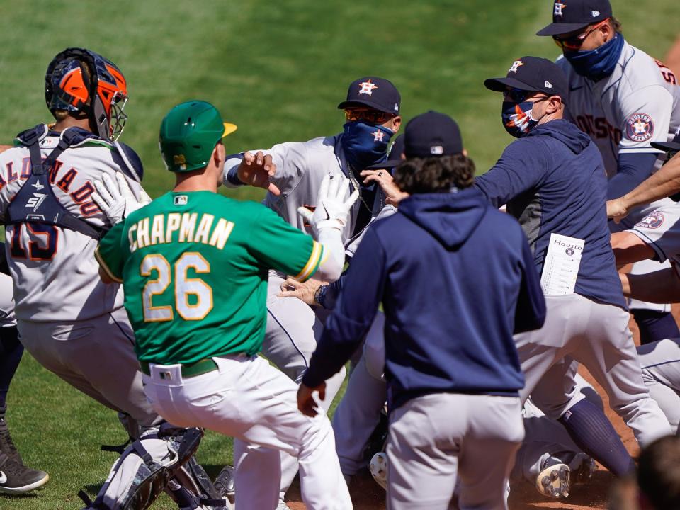 astros a's fight.JPG