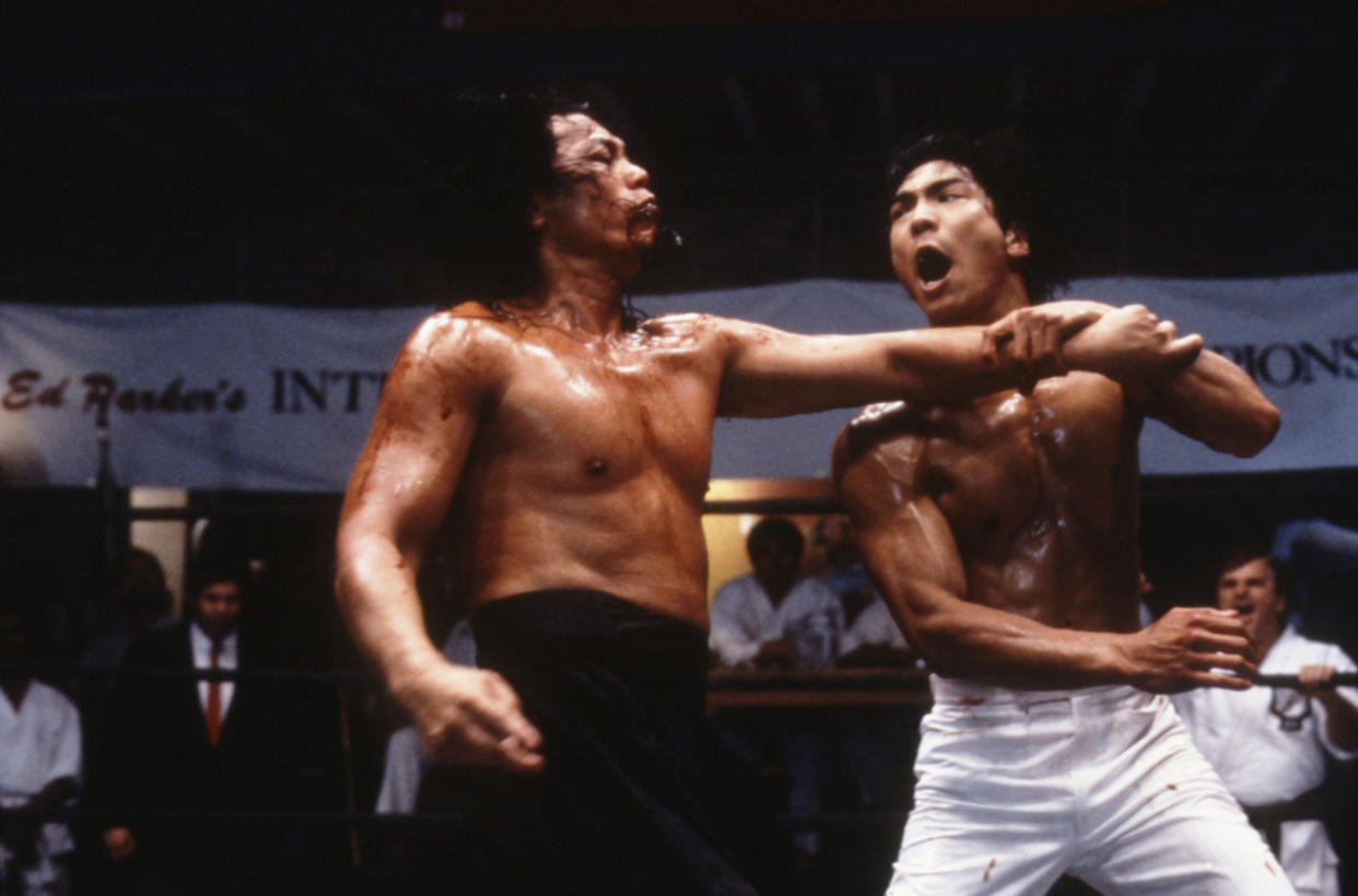 John Cheung and Lee in a scene from Dragon: The Bruce Lee Story. (Photo: Universal/Courtesy Everett Collection)