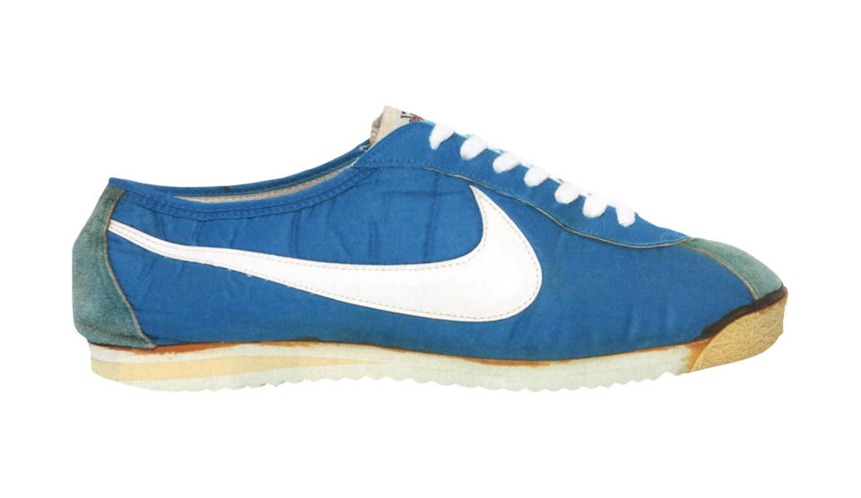 Nike Cortez History, nylon cortez sneakers from 1972, blue
