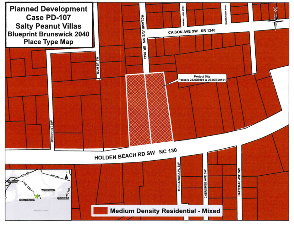 Salty Peanut Villas looks to bring 14 single-family units, each with a pool, to 2.61 acres of land off Holden Beach Road.