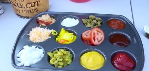 It's too hot to bake in the summer. During these warm months, this tin is best used as the<a href="https://www.youtube.com/watch?v=CL78eVVW9_M" target="_blank"> smartest condiment serving tray</a> around. 