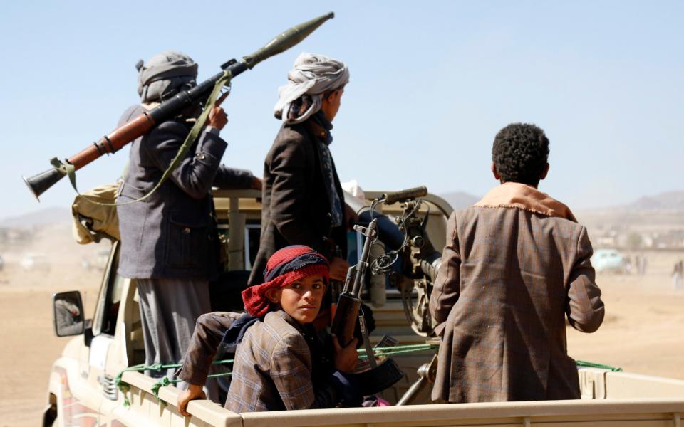 Houthi fighters and tribesmen in Yemen. The group has control over most of the country