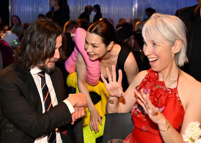 Keanu Reeves y Alexandra Grant en la gala MOCA 