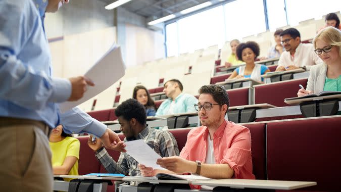 adult education students in classroom