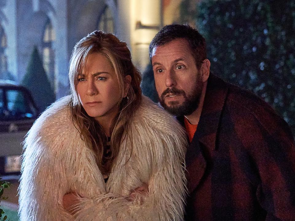 Jennifer Aniston and Adam Sandler in ‘Murder Mystery 2' (Scott Yamano/Netflix)