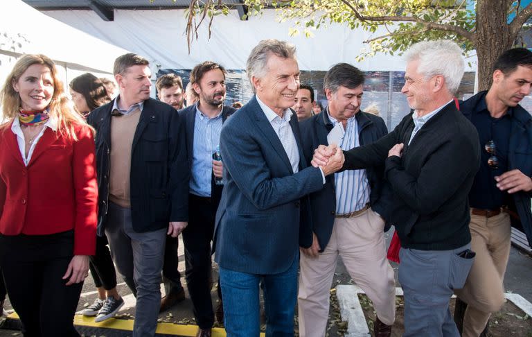 Visita de Mauricio Macri a AAPRESID, en el segundo dia de la muestra, junto a Martin Palermo