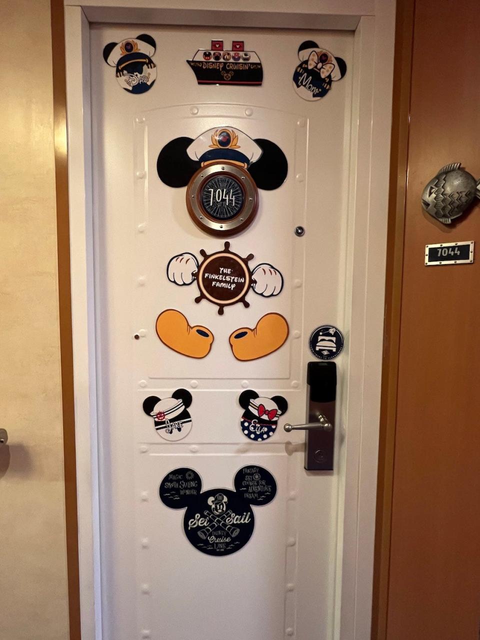 The door Kathryn Finkelstein's family designed on one of their Disney cruises.