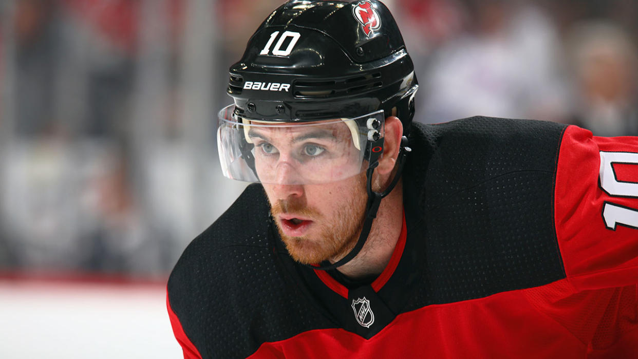 Jimmy Hayes is seen here during his time with the New Jersey Devils in the NHL. Pic: Getty