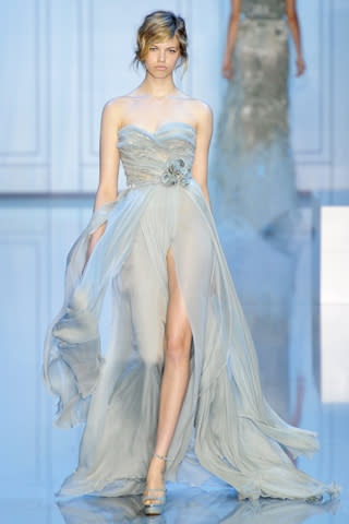 Clauson recently hit the catwalk at Elie Saab in Paris.