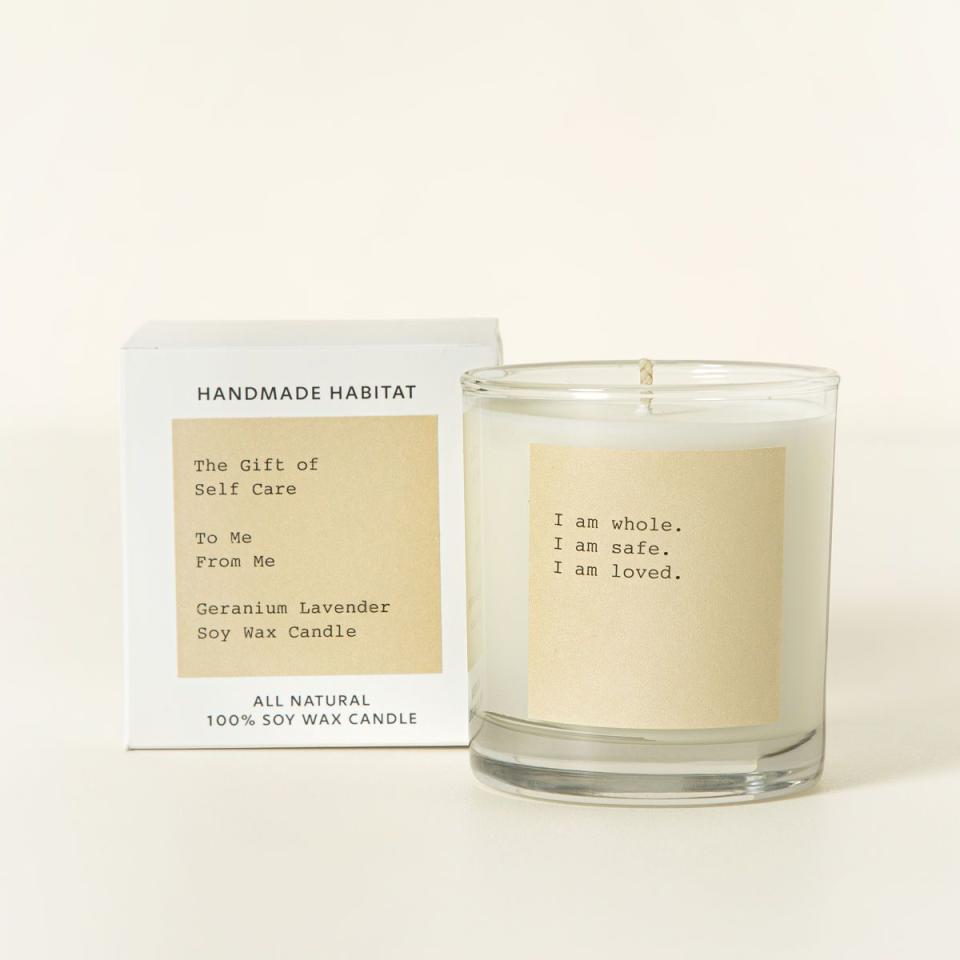 1) Custom Typewritten Note Candle