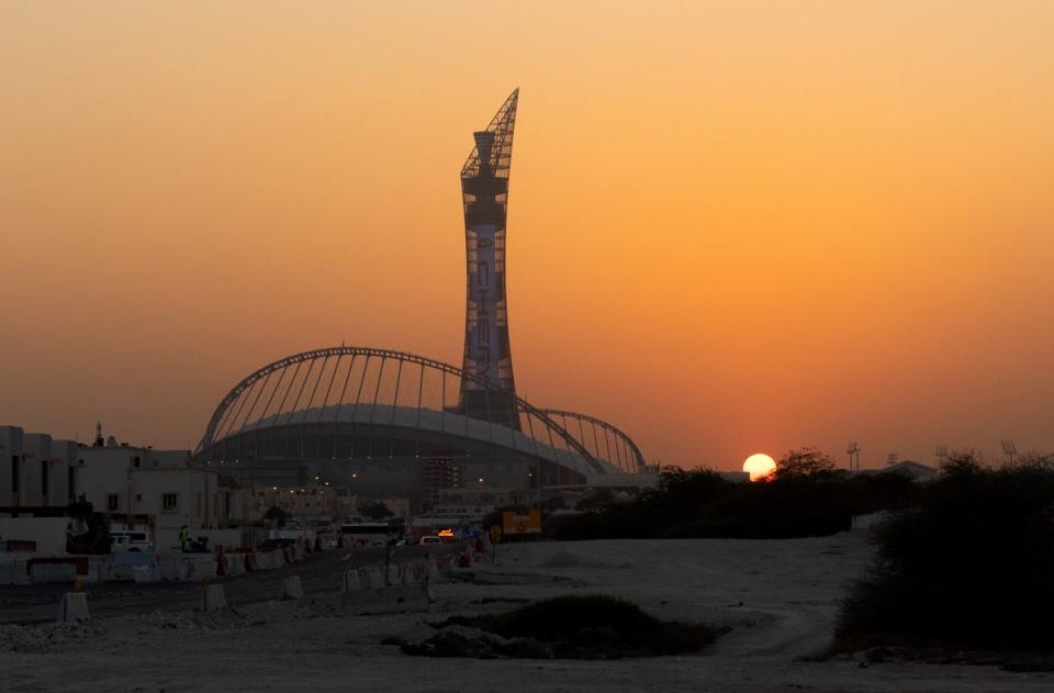 The Khalifa stadium and the Torch Tower are located in an area of Doha that resonates with tragedy (Getty)