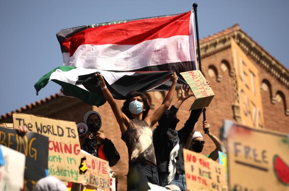 Pro-Palestinian protesters at UCLA.