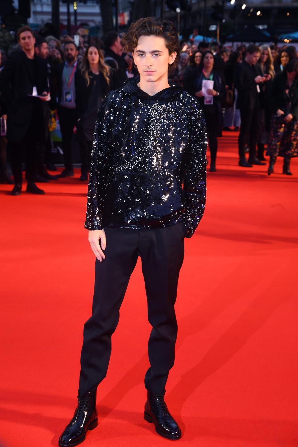 Timothee Chalamet attends "The King" UK Premiere