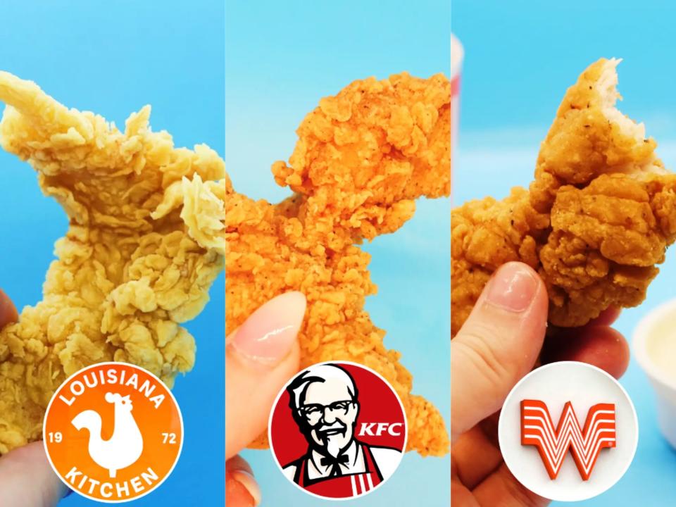 chicken tenders from popeyes kfc and whataburger