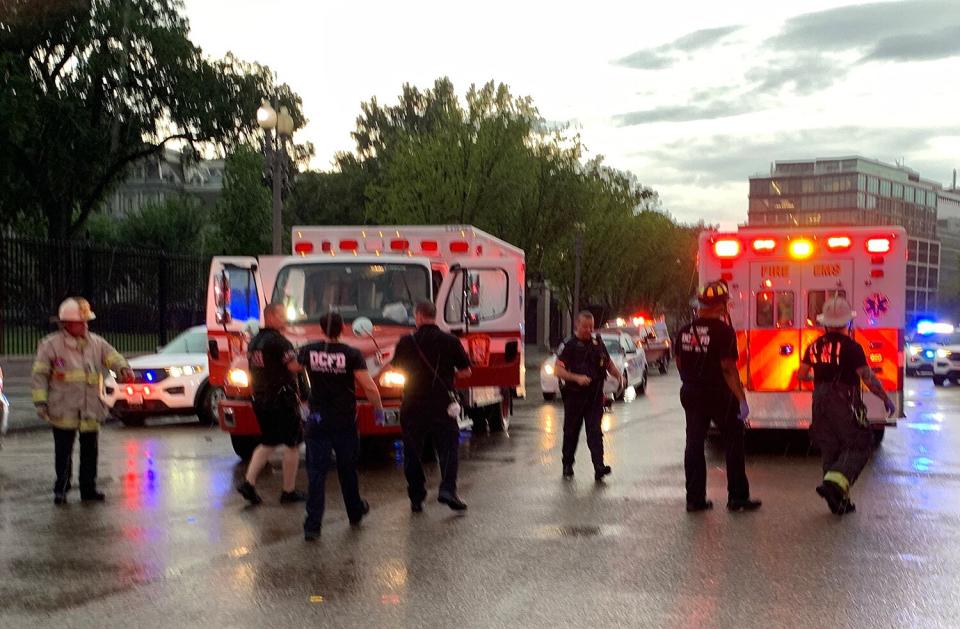 Apparent lightning strike Lafayette Park NW in Washington DC