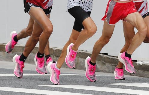   <span class="attribution"><a class="link " href="https://www.alamy.com/photo-taken-during-a-qualifier-of-the-tokyo-olympics-marathon-in-tokyo-on-sept-15-2019-shows-runners-wearing-controversial-nike-shows-world-athletics-the-sports-international-federation-said-on-jan-31-2020-that-nikes-vaporfly-available-on-the-open-market-will-be-allowed-at-the-2020-olympics-but-customized-version-worn-by-kenyan-star-eliud-kipchoge-during-his-sub-2-hour-marathon-in-the-fall-of-2019-will-be-banned-kyodo==kyodo-photo-via-newscom-image341979750.html?pv=1&stamp=2&imageid=2D2DF364-6184-4C8B-99D5-DDC70B422585&p=433731&n=0&orientation=0&pn=1&searchtype=0&IsFromSearch=1&srch=foo%3dbar%26st%3d0%26pn%3d1%26ps%3d100%26sortby%3d2%26resultview%3dsortbyPopular%26npgs%3d0%26qt%3dvaporfly%26qt_raw%3dvaporfly%26lic%3d3%26mr%3d0%26pr%3d0%26ot%3d0%26creative%3d%26ag%3d0%26hc%3d0%26pc%3d%26blackwhite%3d%26cutout%3d%26tbar%3d1%26et%3d0x000000000000000000000%26vp%3d0%26loc%3d0%26imgt%3d0%26dtfr%3d%26dtto%3d%26size%3d0xFF%26archive%3d1%26groupid%3d%26pseudoid%3d%26a%3d%26cdid%3d%26cdsrt%3d%26name%3d%26qn%3d%26apalib%3d%26apalic%3d%26lightbox%3d%26gname%3d%26gtype%3d%26xstx%3d0%26simid%3d%26saveQry%3d%26editorial%3d%26nu%3d%26t%3d%26edoptin%3d%26customgeoip%3dGB%26cap%3d1%26cbstore%3d1%26vd%3d0%26lb%3d%26fi%3d2%26edrf%3d0%26ispremium%3d1%26flip%3d0%26pl%3d" rel="nofollow noopener" target="_blank" data-ylk="slk:Newscom/Alamy Stock Photo;elm:context_link;itc:0;sec:content-canvas">Newscom/Alamy Stock Photo</a></span>