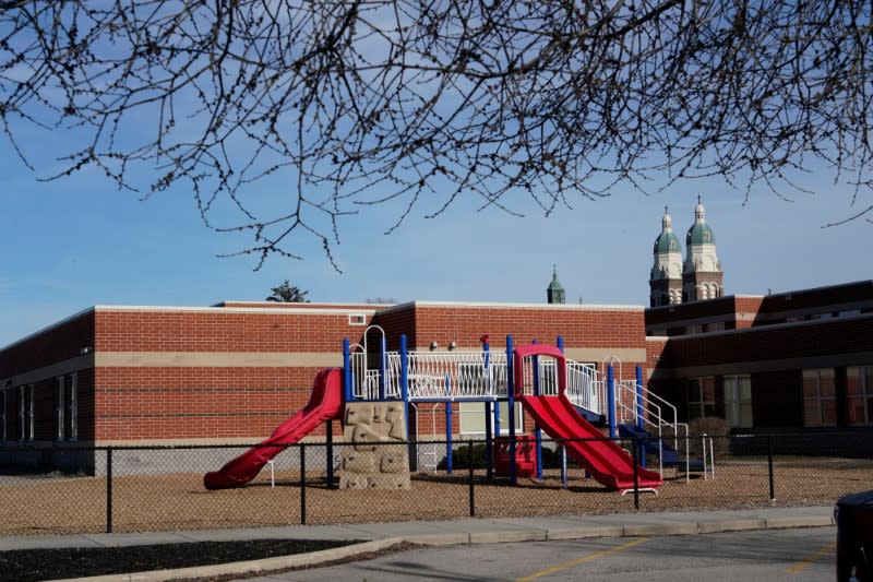 FILE PHOTO: A playground at Ruskin Elementary School sits empty ahead of the statewide school closures in Ohio in an effort to curb the spread of the coronavirus, inside Dayton, Ohio