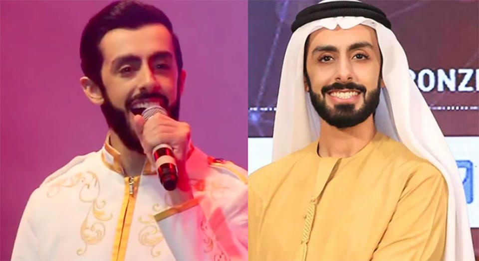 歌手Alira（左）及「杜拜王子」阿里。（Gulf Today、The Private Office of Sheikh Ali Bin Rashed Al Maktoum網站）