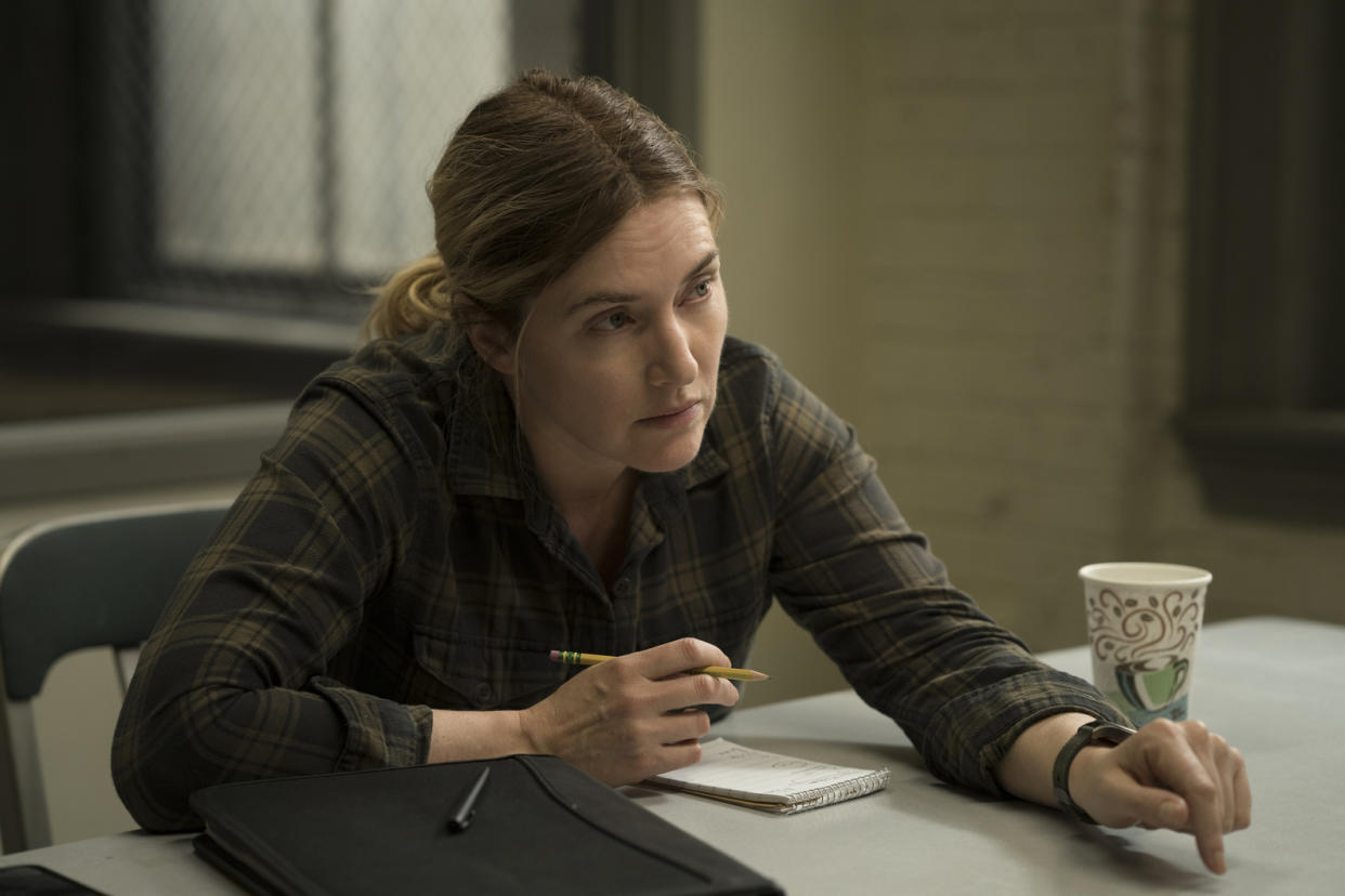 Police detective Mare Sheehan (Kate Winslet) investigates a murder and a series of missing persons cases involving young women in HBO's limited series "Mare of Easttown." (Photo: Michele K. Short/HBO)