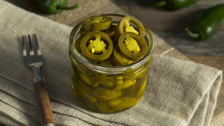 jar of pickled jalapeños