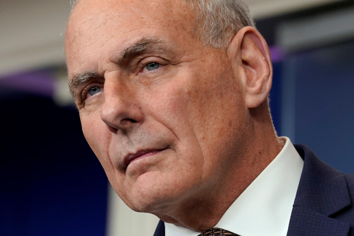 White House Chief of Staff John Kelly said, "Women were sacred and looked upon with great honor," when he was growing up in the 1950s. (Photo: Yuri Gripas / Reuters)