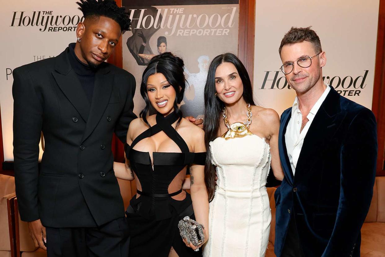 <p>Stefanie Keenan/The Hollywood Reporter via Getty Images</p> Kollin Carter, Cardi B, Demi Moore and Brad Goreski attend the THR Power Stylists party in L.A. 