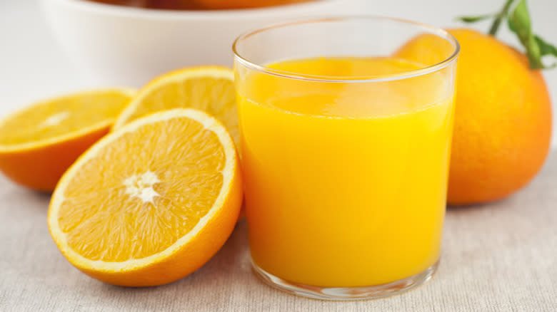 Glass of orange juice