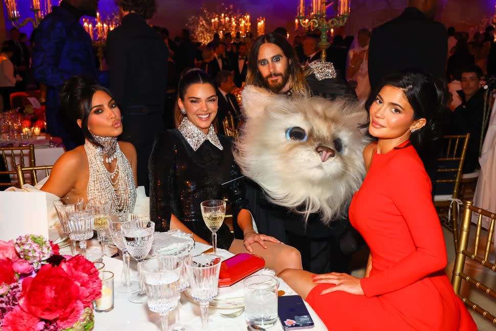 Kim Kardashian, Kendall Jenner, Jared Leto and Kylie Jenner attend The 2023 Met Gala Celebrating 